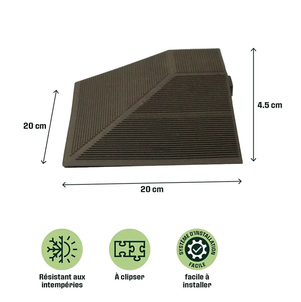 Angle de terrasse composite marron Angara Klikstrom 20 x 20 cm