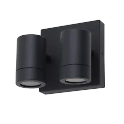 Applique murale 2 têtes Tongoa GU10 25W IP44 Goodhome gris