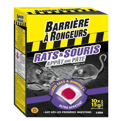 Appât pâte rats et souris Barrages à rongeurs 150g