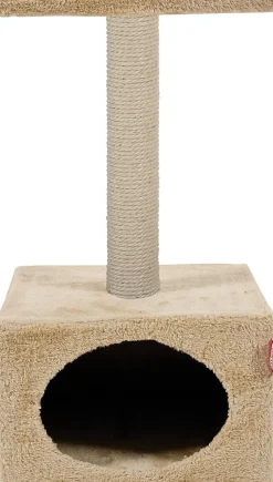 Arbre à chat Solo 1 niche + poteau + 1 plateau, coloris beige
