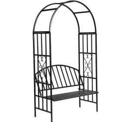 Arche à rosiers gloriette jardin avec metal metal Helloshop26