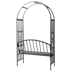 Arche à rosiers gloriette jardin avec metal metal Helloshop26