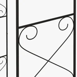 Arche de jardin avec portillon treillis style fer forgé métal époxy noir