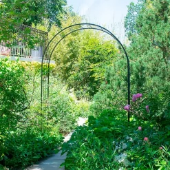 Arche de jardin en arc avec treillage noir en métal