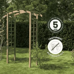 ARCHE DE JARDIN EN BOIS TOIT ARQUEE