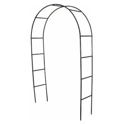 Arche double Blooma Tara en métal coloris noir L.140 x l.40 x H.240 cm