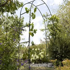 Arche double Blooma Tara en métal coloris noir L.140 x l.40 x H.240 cm