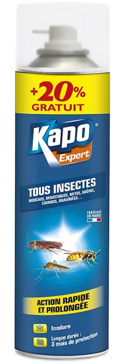 Aérosol tous insectes Kapo 500ml + 20% gratuit