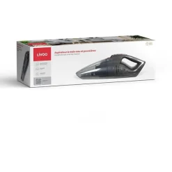 Aspirateur a main eau et poussieres - LIVOO - DOH137R - 70 W - 2 en 1 - Filtre lavable - Réservoir 150 / 550 ml - Gris / Rouge