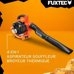 Aspirateur de feuilles mortes thermique - FUXTEC FX-LBS126 - 26cm3 4en1 2 temps souffleur broyeur