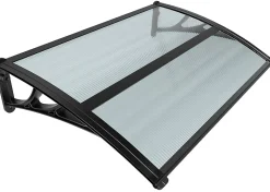 Auvent de porte marquise 120x80 cm en Polycarbonate anti UV Anthracite VOUNOT