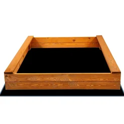 Bac à sable - Springos - 120x120 cm - Bois massif - Avec bancs