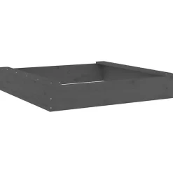 Bac à sable - vidaXL - Modèle carré - Bois de pin massif - 111x111x20 cm - Gris
