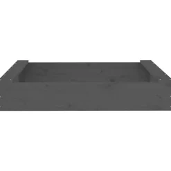 Bac à sable - vidaXL - Modèle carré - Bois de pin massif - 111x111x20 cm - Gris