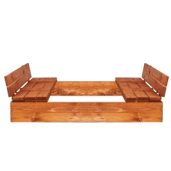 Bac à sable avec bancs 150 x 150 cm Bac à sable en bois imprégné pour enfants