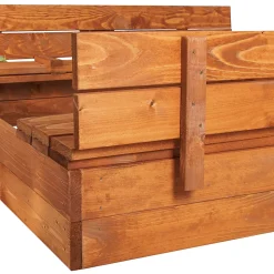 Bac à sable avec bancs 150 x 150 cm Bac à sable en bois imprégné pour enfants