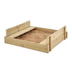 Bac à sable avec bancs intégrés en bois