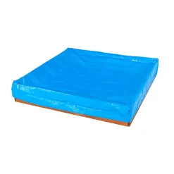 Bac à sable Loeva 120 x 120 cm avec bâche et tapis - à peindre