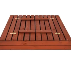 Bac à sable premium avec bancs 120x120 cm en bois massif