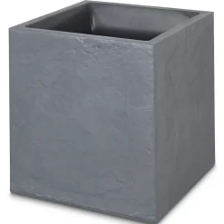 Bac carré plastique Durdica gris anthracite 39,5 x 39,5 x h. 43,5 cm