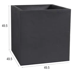 Bac carré plastique Durdica gris anthracite 39,5 x 39,5 x h. 43,5 cm