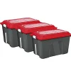 Bac de rangement Locker 60L avec couvercle noir et rouge vendu par 3 pièces