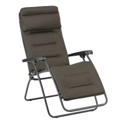 Bain de soleil Aircomfort Lafuma acier et polyester Taupe l.67cm x H.115cm
