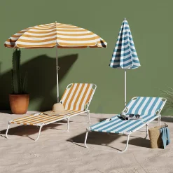 Bain de soleil Curacao rayure bleu clair