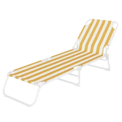 Bain de soleil Curacao rayures jaunes confortable et coloré