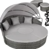 Bain de soleil rond au Design contemporain luxueux gris