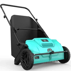 Balayeuse à gazon Ramasse feuilles Brosse rotative renforcées Larg 53cm reglable Grand Bac 100L INTEC
