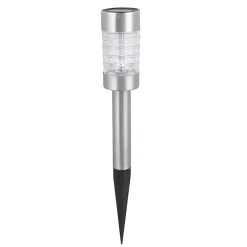 Balise solaire en inox verre à planter ou à poser- Hauteur 42cm- 1 LED blanche- 3 Lumens- Eclairage extérieur Jardin
