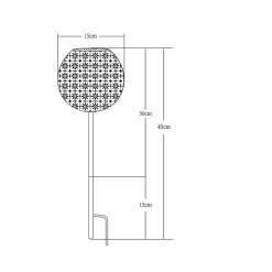 Balise solaire en métal ajouré design rétro- Hauteur 45cm- Diamètre 15cm- 1 LED blanche- 10 Lumens- Eclairage extérieur Jardin