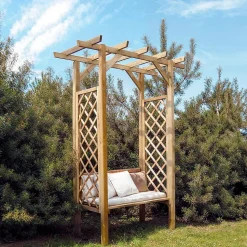 Banc 2 places avec arche traditionnel en bois