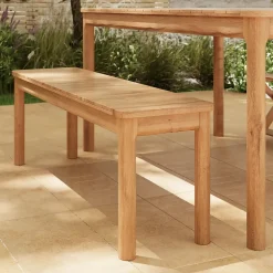 Banc de jardin 2 places bois d'acacia blanc Riveo GoodHome