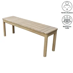 Banc de jardin 2 places bois d'acacia blanc Riveo GoodHome