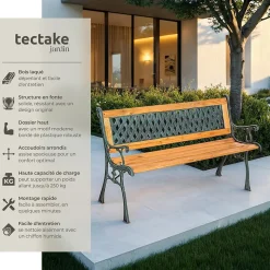 Banc de jardin 2 places Charge maximale 250 kg