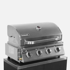 Barbecue à gaz avec 4 brûleurs à poser avec récupérateur de graisse