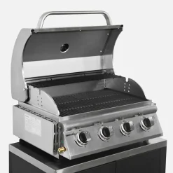 Barbecue à gaz avec 4 brûleurs à poser avec récupérateur de graisse