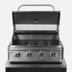 Barbecue à gaz avec 4 brûleurs à poser avec récupérateur de graisse