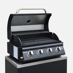 Barbecue à gaz avec 4 brûleurs à poser avec récupérateur de graisse