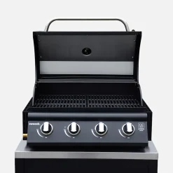 Barbecue à gaz avec 4 brûleurs à poser avec récupérateur de graisse