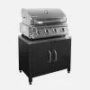 Barbecue à gaz avec 4 brûleurs à poser avec récupérateur de graisse + Meuble de cuisine extérieure en acier L80cm