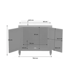 Barbecue à gaz avec 4 brûleurs à poser avec récupérateur de graisse + Meuble de cuisine extérieure en acier L80cm
