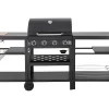 Barbecue à gaz cuisine d'extérieur 12 kw 4 brûleurs Noir