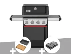 Barbecue à gaz Spirit E-410 + Bac et planche à découper Weber Works + Kit de préparation et de service - Weber