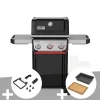 Barbecue à gaz Spirit E-325 + Set d'accessoires clipsables Weber Works + Bac et planche à découper Weber Works - Weber