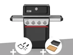 Barbecue à gaz Spirit E-410 + Set d'accessoires clipsables Weber Works + Bac et planche à découper Weber Works - Weber