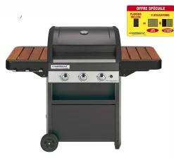 Barbecue au gaz 3 series classic WLD 2 en 1 + Plancha noir Campingaz