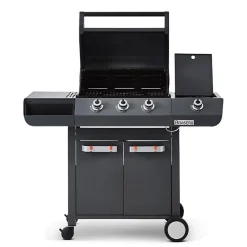 Barbecue Emma Gun Metal 3 Feux + 1 Side FlexiGrill Plancha ronde + Housse